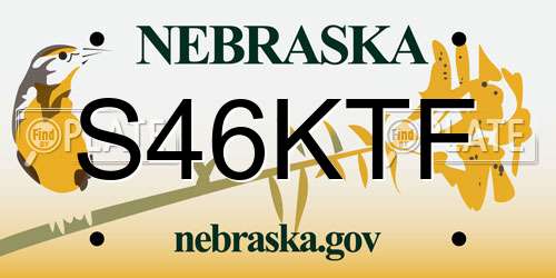S46KTF Nebraska License Plate