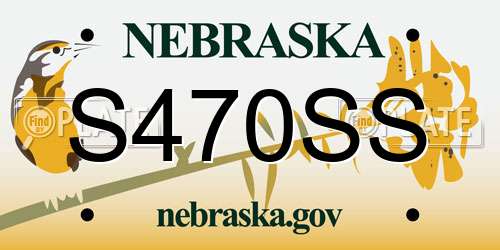 S470SS Nebraska License Plate