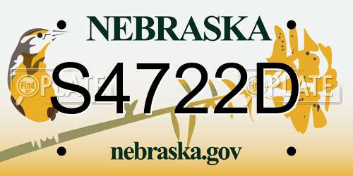 S4722D Nebraska License Plate