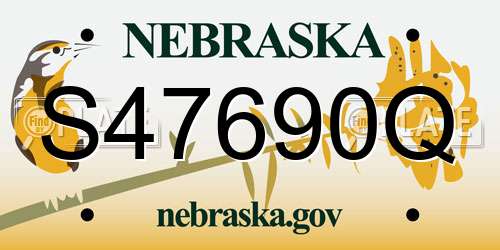 S47690Q Nebraska License Plate
