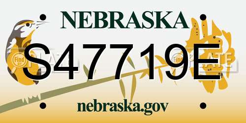 S47719E Nebraska License Plate