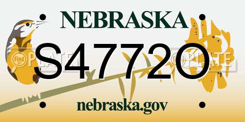 S4772O Nebraska License Plate