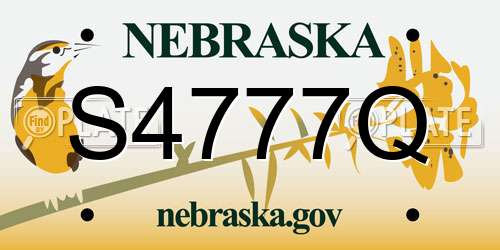 S4777Q Nebraska License Plate