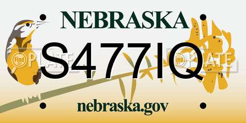 S477IQ Nebraska License Plate