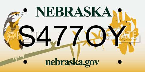 S477OY Nebraska License Plate