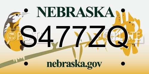 S477ZQ Nebraska License Plate