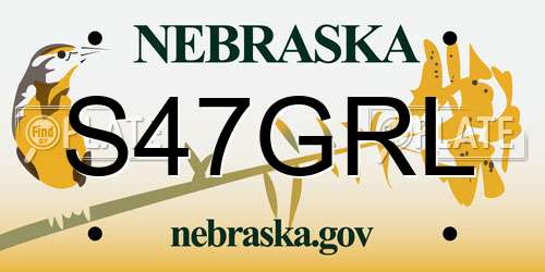 S47GRL Nebraska License Plate