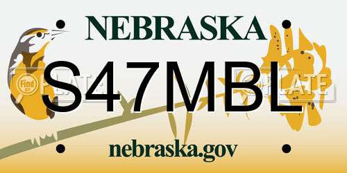 S47MBL Nebraska License Plate