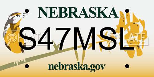 S47MSL Nebraska License Plate