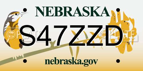 S47ZZD Nebraska License Plate