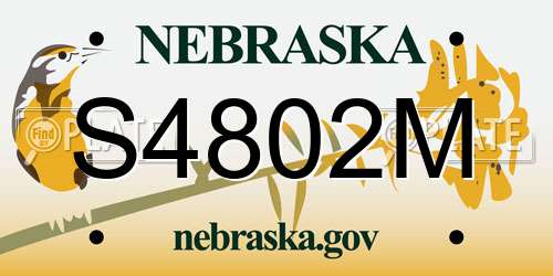 S4802M Nebraska License Plate