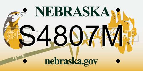 S4807M Nebraska License Plate