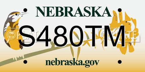 S480TM Nebraska License Plate