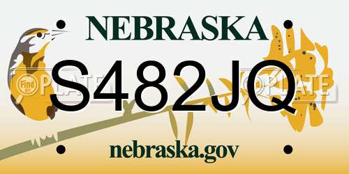 S482JQ Nebraska License Plate