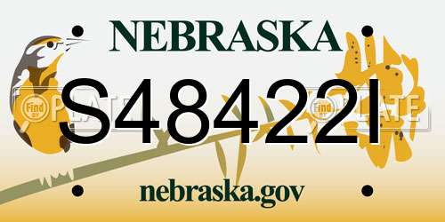 S48422I Nebraska License Plate