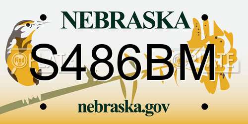S486BM Nebraska License Plate