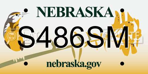 S486SM Nebraska License Plate