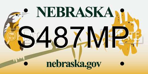 S487MP Nebraska License Plate