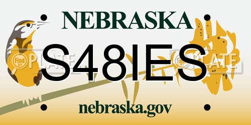 S48IES Nebraska License Plate