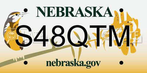 S48QTM Nebraska License Plate