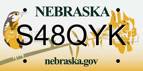 S48QYK Nebraska License Plate