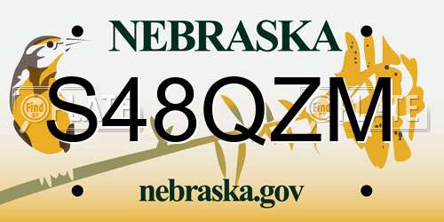 S48QZM Nebraska License Plate