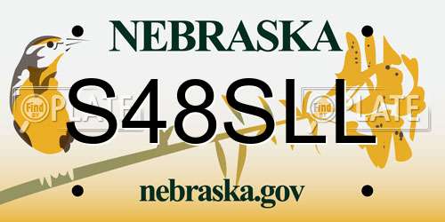 S48SLL Nebraska License Plate