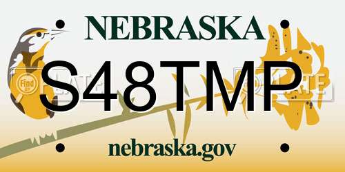 S48TMP Nebraska License Plate