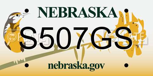 S507GS Nebraska License Plate