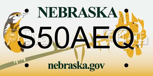 S50AEQ Nebraska License Plate