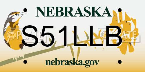 S51LLB Nebraska License Plate