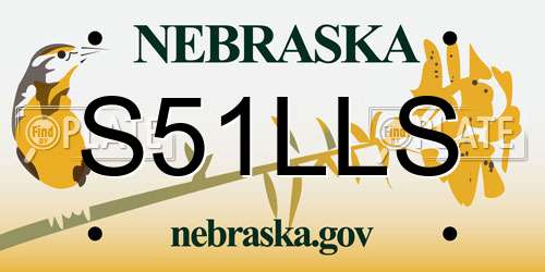 S51LLS Nebraska License Plate