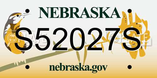 S52027S Nebraska License Plate