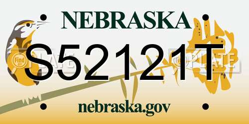 S52121T Nebraska License Plate