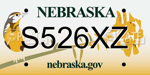 S526XZ Nebraska License Plate