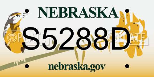 S5288D Nebraska License Plate