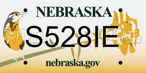 S528IE Nebraska License Plate