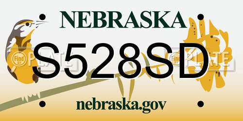 S528SD Nebraska License Plate