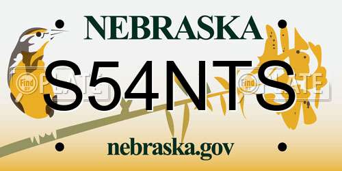 S54NTS Nebraska License Plate