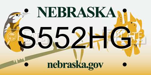 S552HG Nebraska License Plate