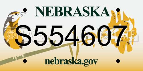 S554607 Nebraska License Plate
