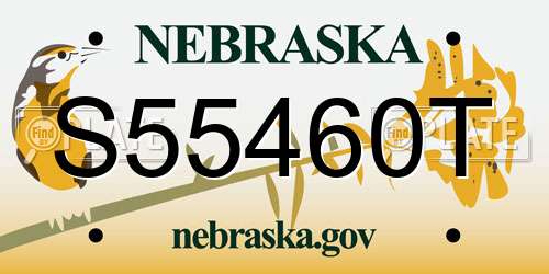 S55460T Nebraska License Plate