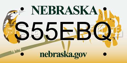 S55EBQ Nebraska License Plate