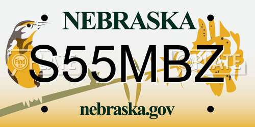 S55MBZ Nebraska License Plate