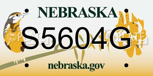 S5604G Nebraska License Plate