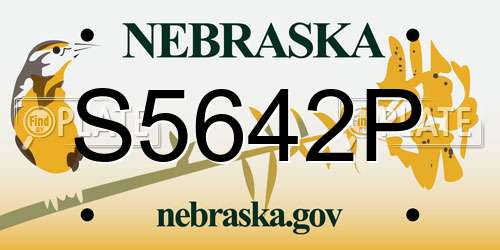 S5642P Nebraska License Plate