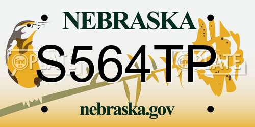 S564TP Nebraska License Plate