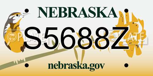 S5688Z Nebraska License Plate