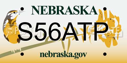 S56ATP Nebraska License Plate