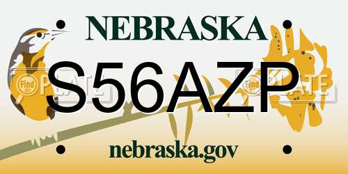 S56AZP Nebraska License Plate